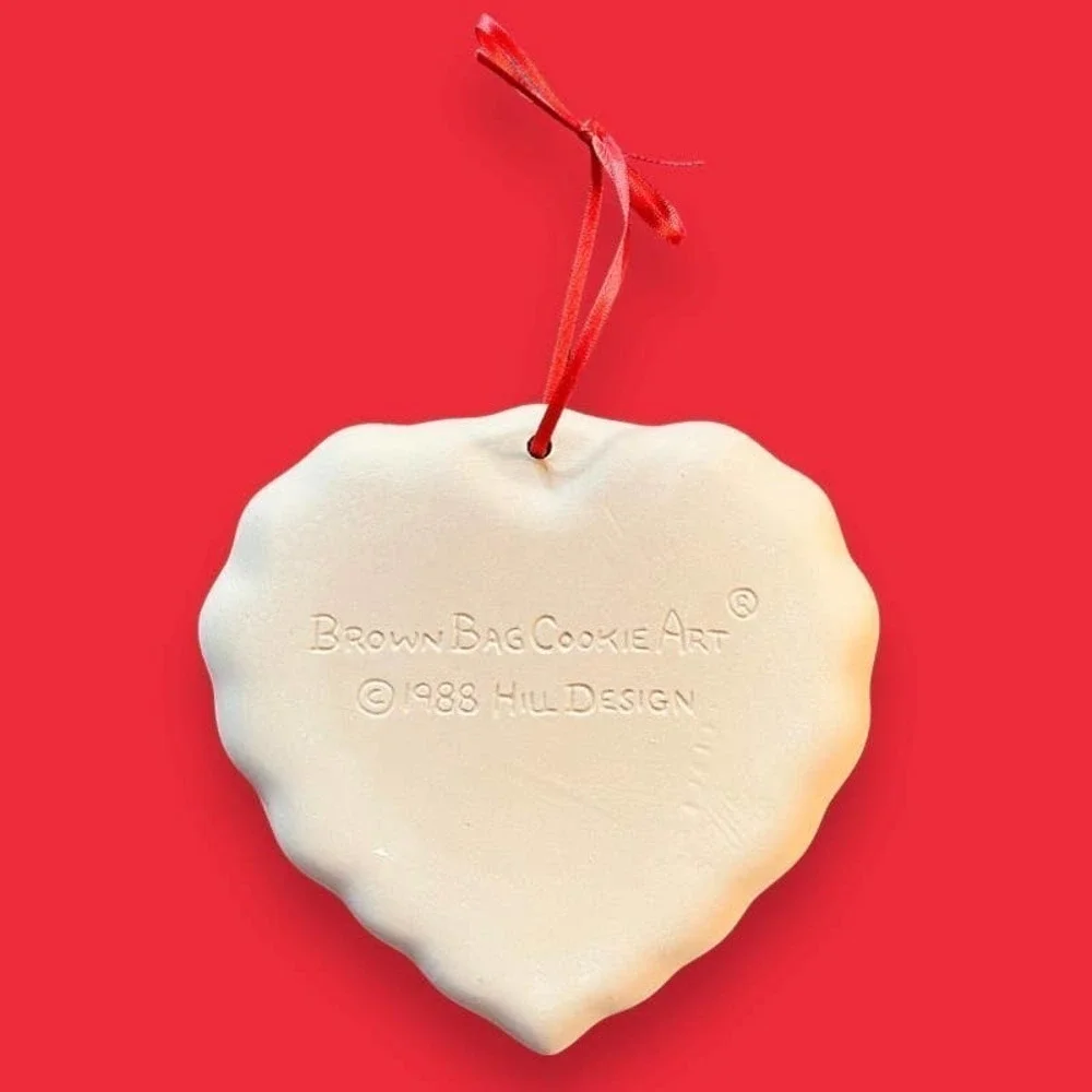 Vintage Brown Bag Cookie Art 1988 Heart Valentine Craft Cookie Mold Collectible